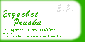 erzsebet pruska business card